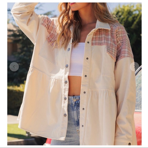 Fabulous Boho Corduroy Check pattern Jacket - Picture 2 of 8